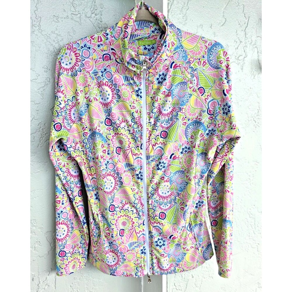 Tee 2 Sea Moisture Wicking Full Zip Long Sleeve Golf Woman Jacket M Multi